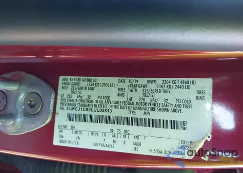 2020 Lincoln Corsair Standard from USA, damaged, VIN 5LMCJ1C99LUL03813